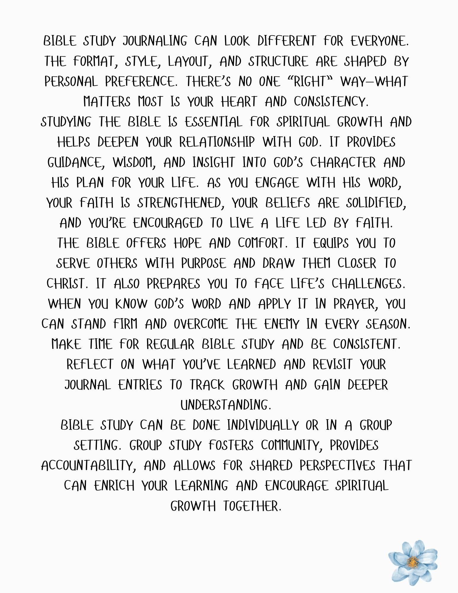 Bible Study Journal